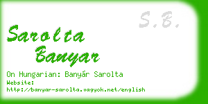 sarolta banyar business card