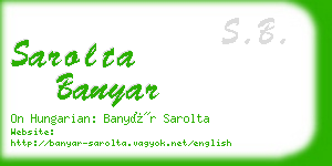 sarolta banyar business card